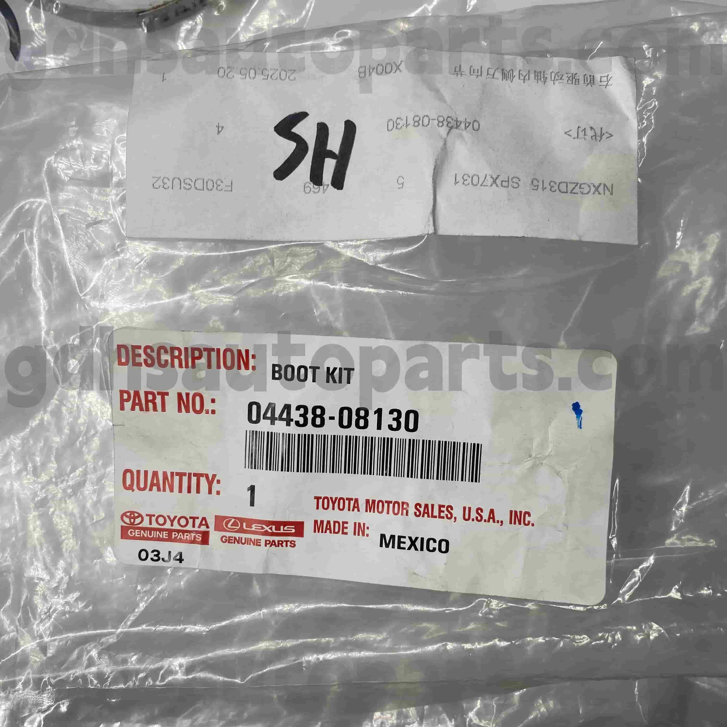 04428-08130 Toyota Bagian Genuine Boot Kanggo Sasis Ora. GSV40 / 60 GSL3 #