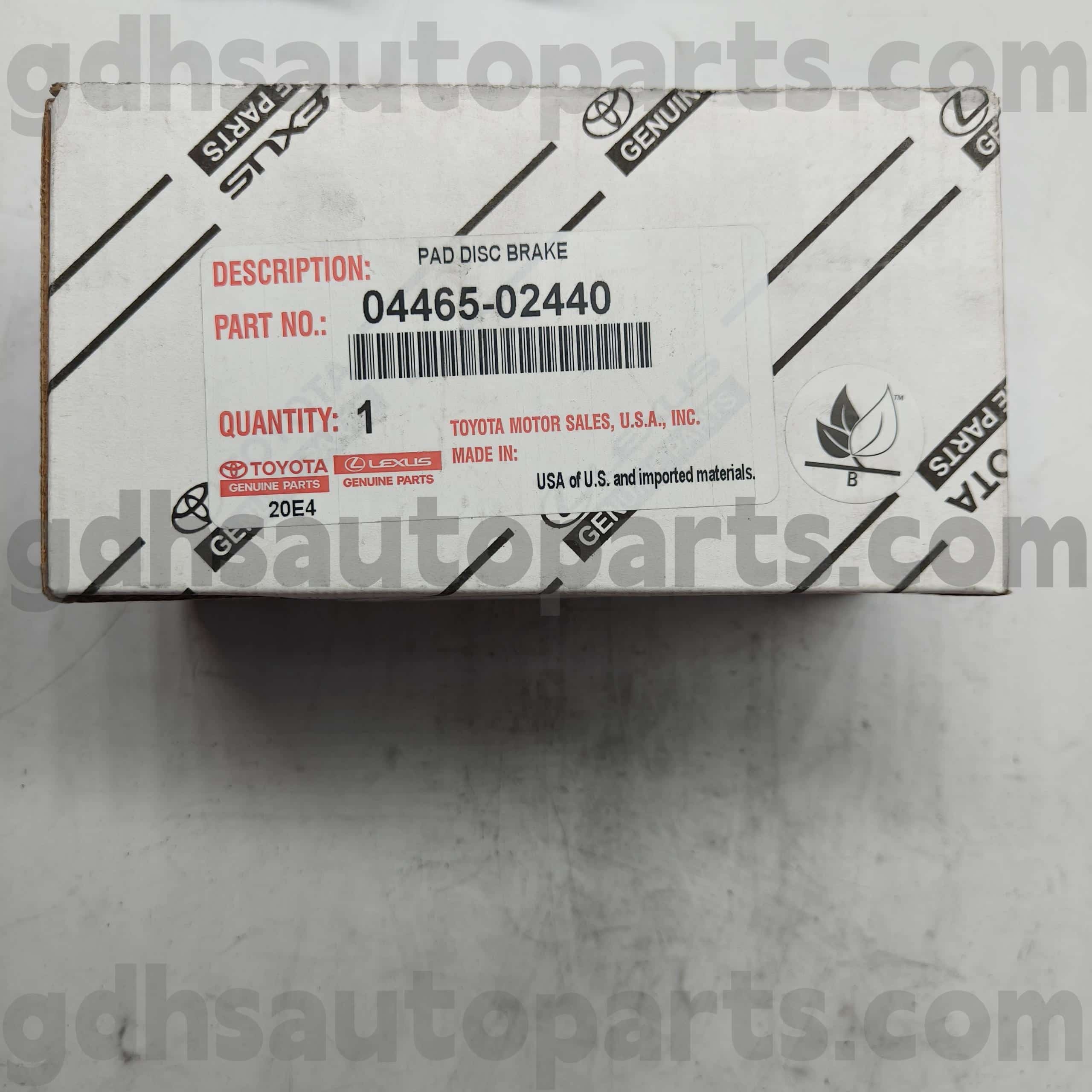 044652440 Toyota Bagéan Genuine Bagéan Front Brake Pads ing Sequoia, Tundra Chassis No. Usk65