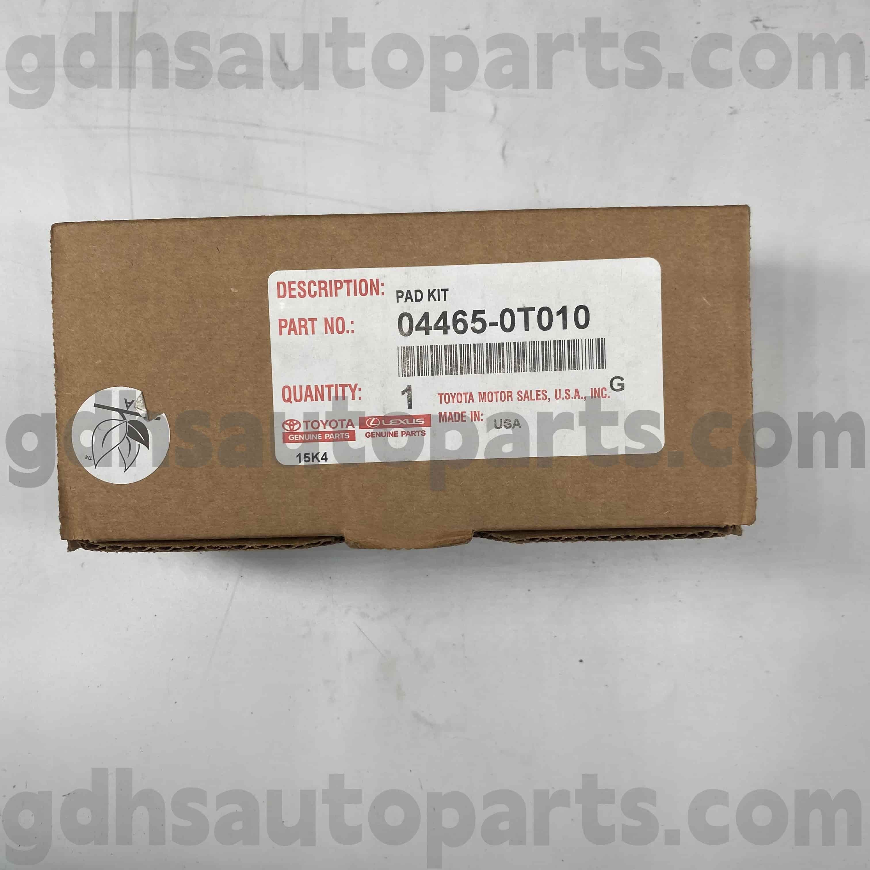 04465-0t010 Toyota Bagéan Genuine Bagéan ing ngarep Brake Pads Kanggo Venza Cassis Ora. AGV1 # GGV1 #