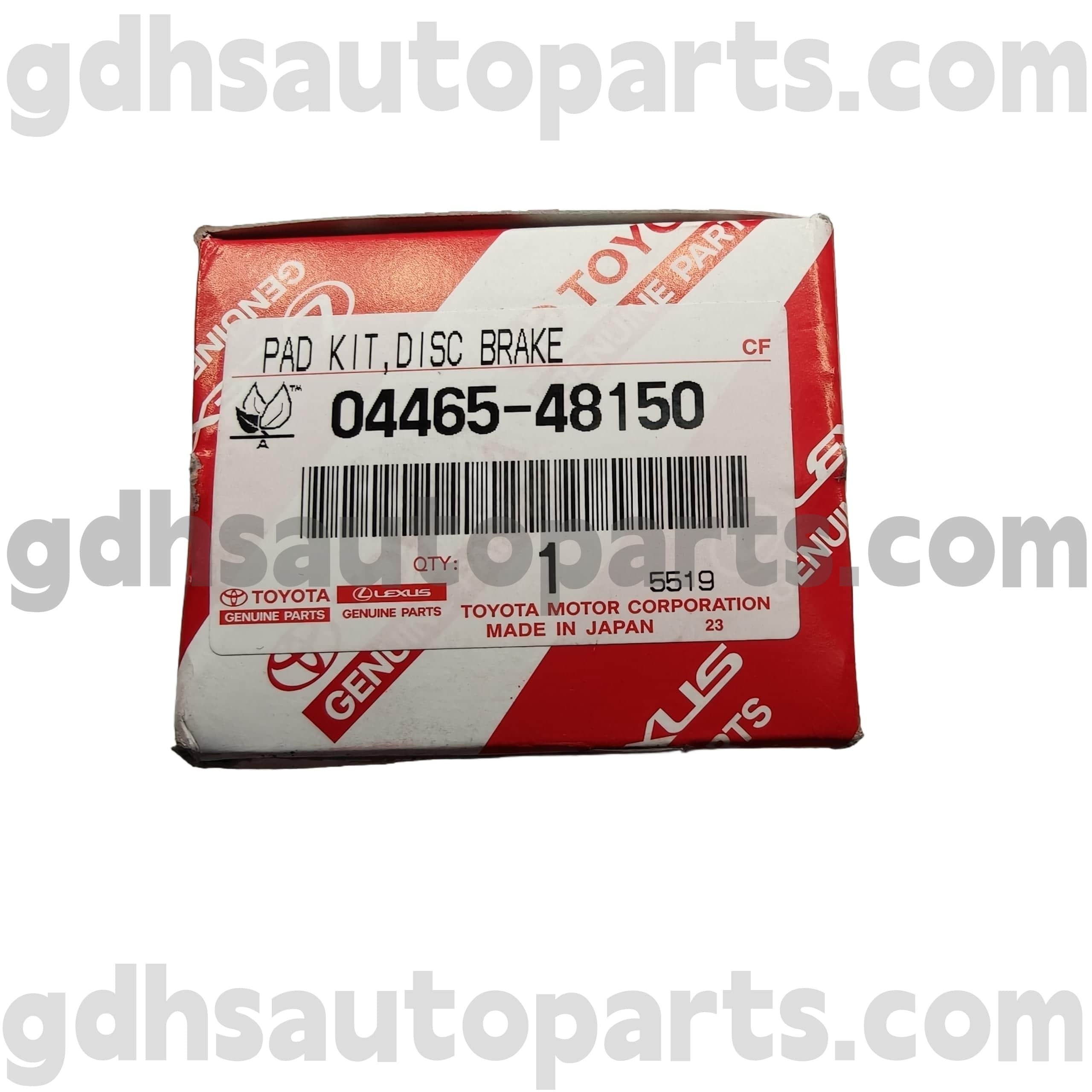 04465-48150 Toyota Bagéan Toyota Genuine Padhan Ngarep Brake Brake Kanggo Harrier / Hybrid, Alphard Chasses No. Ayh30
