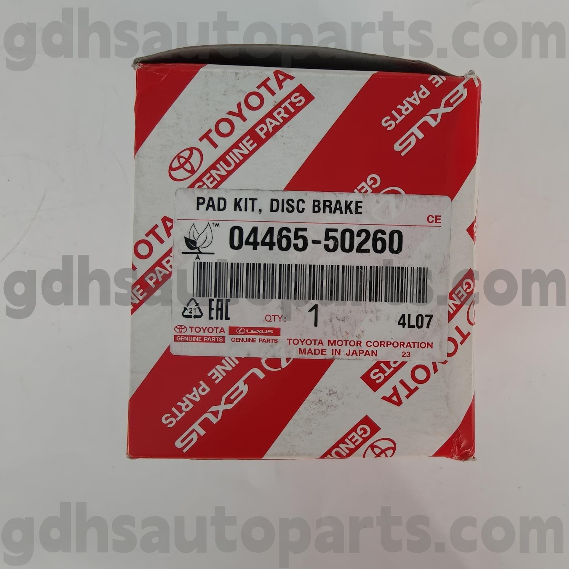 04465-50260 Toyota Bagéan Genuine Bagéan Front Brake Pads Kanggo LS460 / 460L, LS600H / 600hl Chassis Ora. USF4 # UVF4 #
