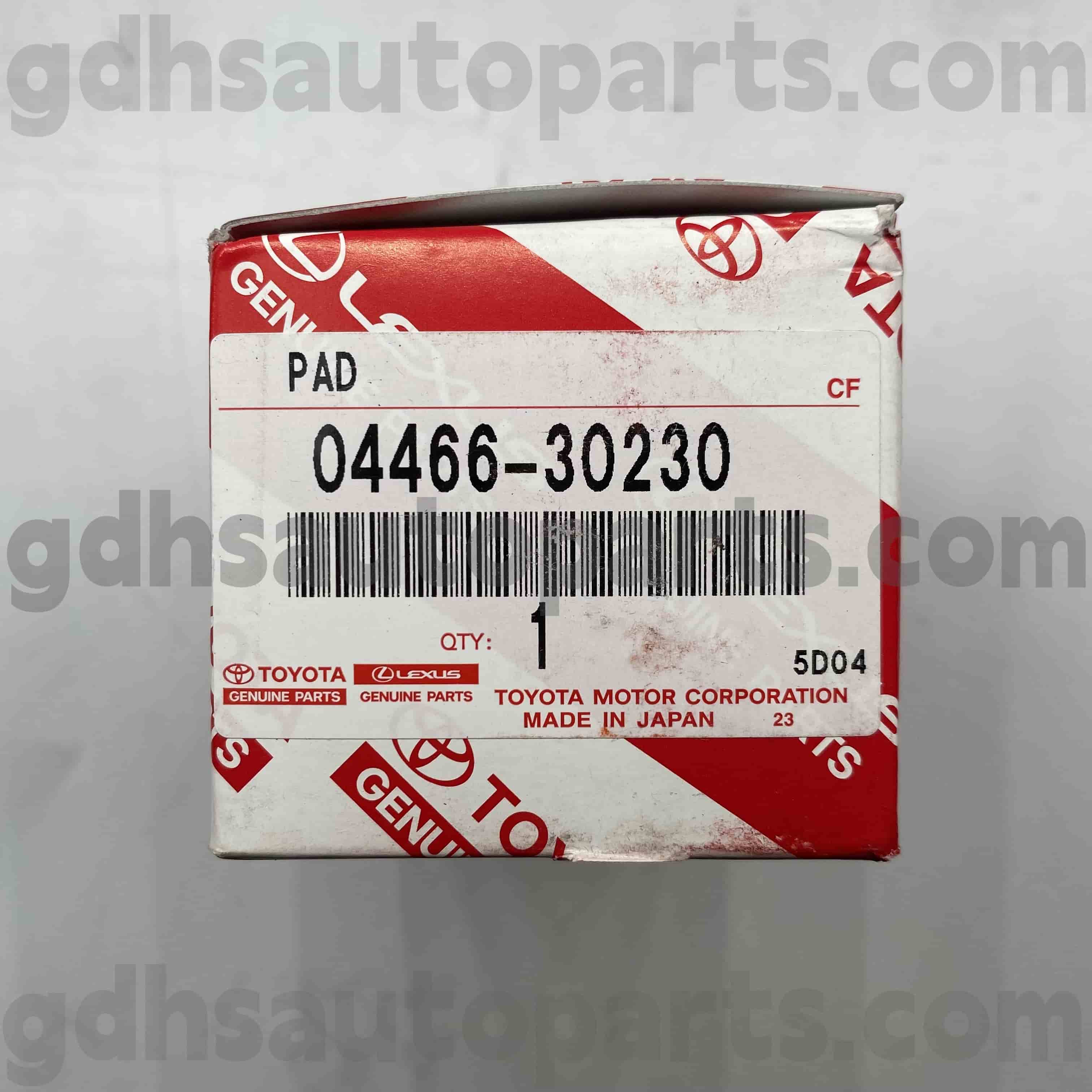 04466-30230 Toyota Bagian Genuine Bagian Rear Bearings Pads Brake Kanggo Mark X, Mahkota, Rez Chassis Ora. GRS20 # GRX13 #