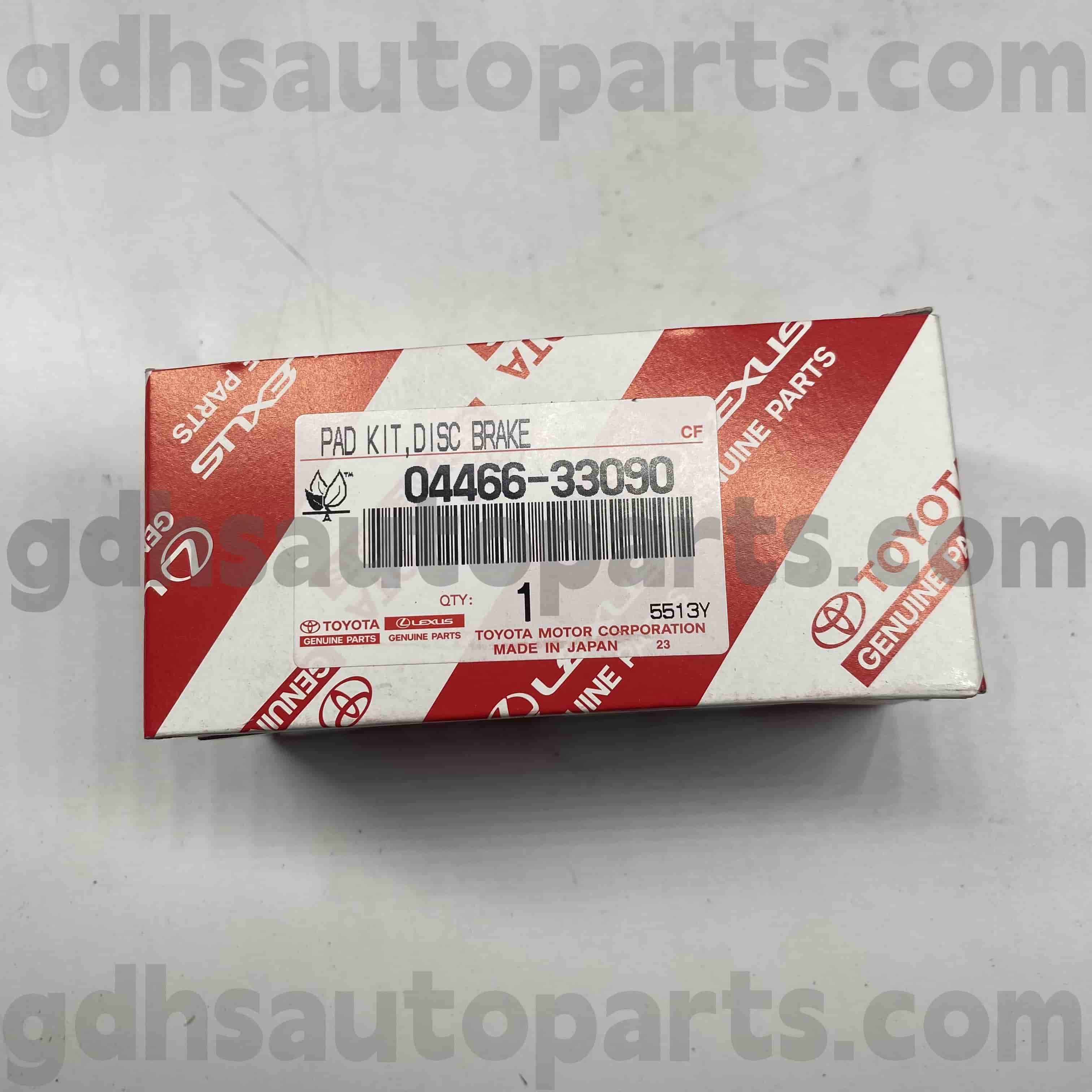 04466-33090 Toyota Genuine Bagéan Rear Brake Pads kanggo Camry, Lexus ES300 / 330 sasis ora. Acv30 mcv30 es