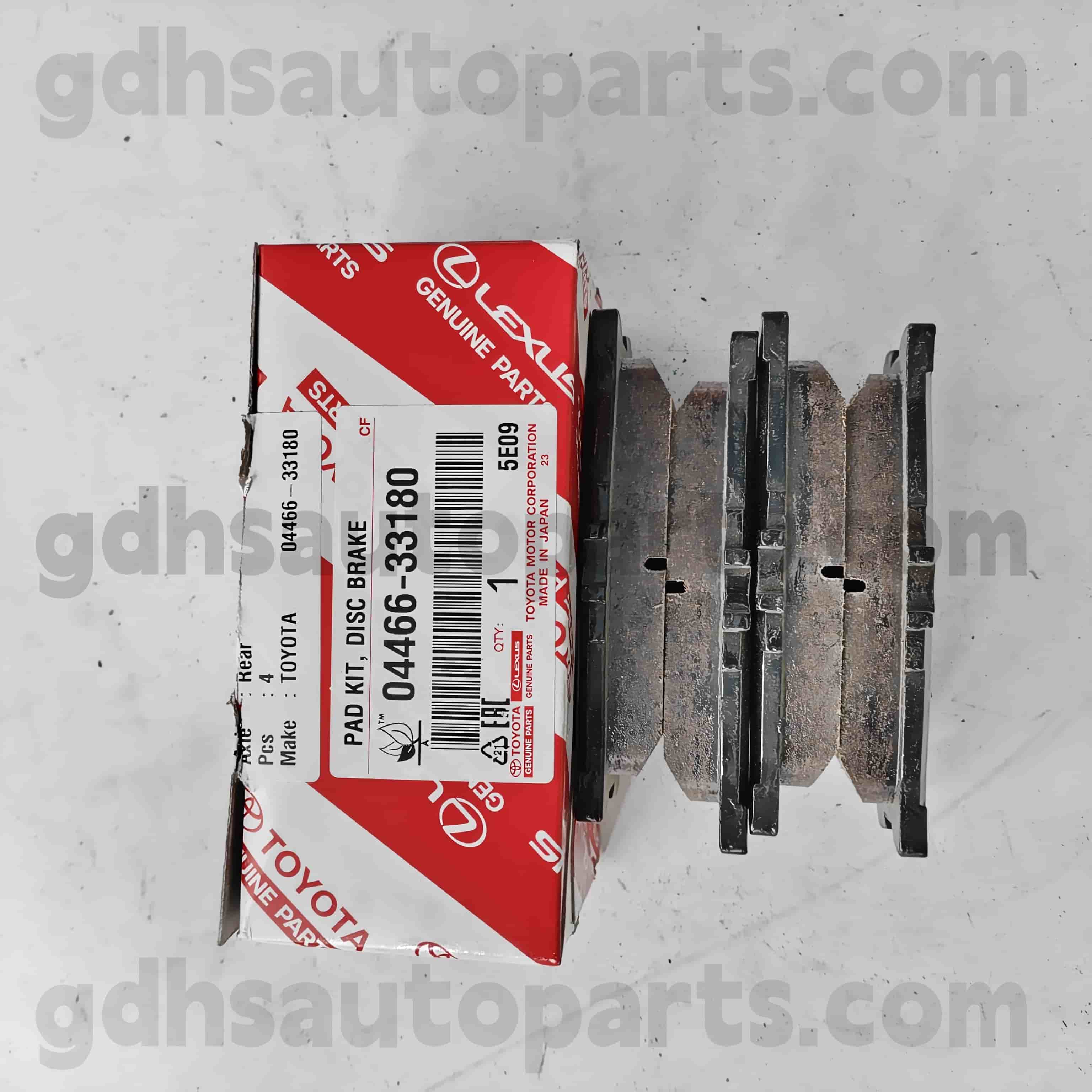 0446633180 Toyota Bagéan Toyota Genuine Bearing Rear Brake pad kanggo Camry, Lexus es240 / 350 sasis ora. Ahv40..JPR