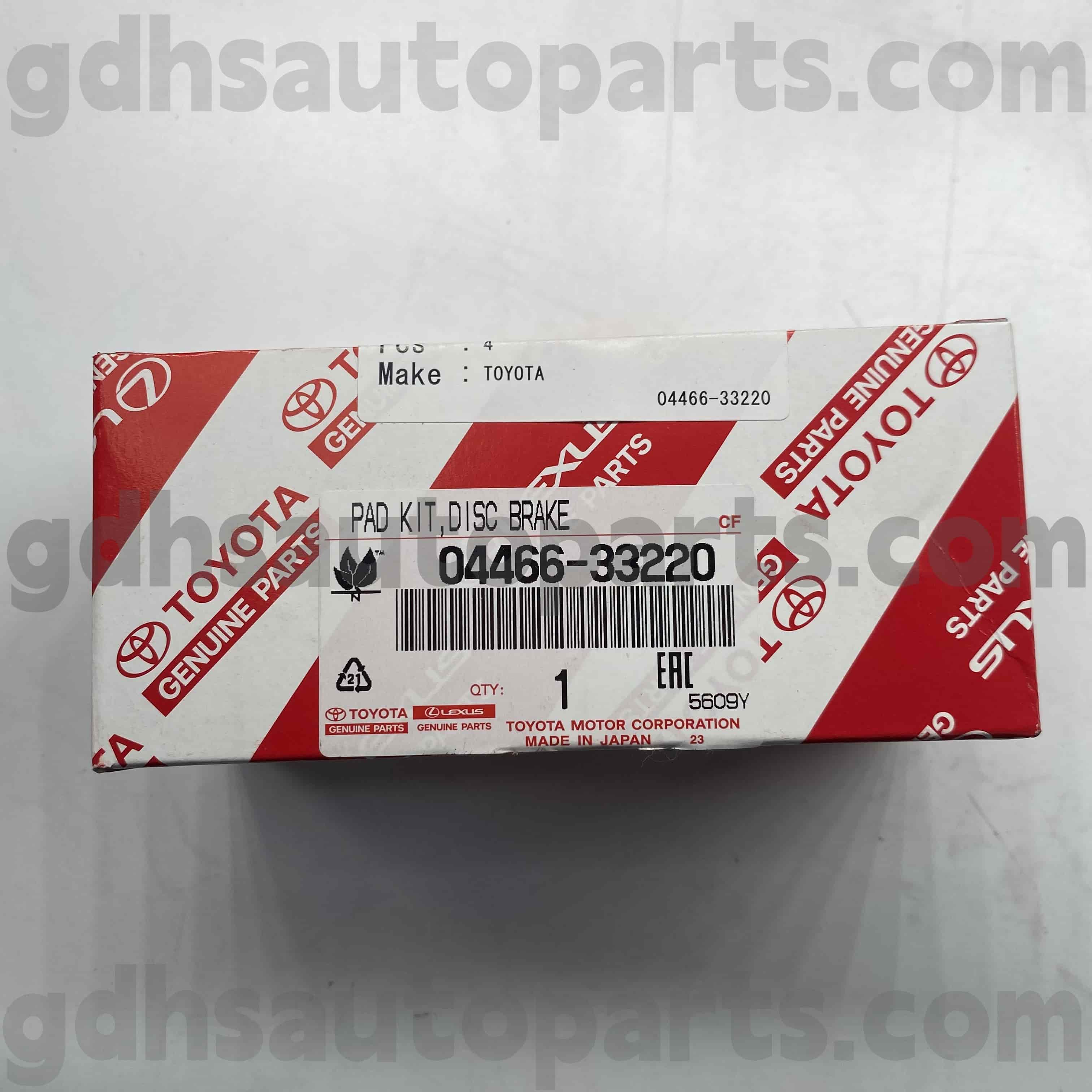 04466-33220 Toyota Bagian Bagian Genuine Bagean Brake Pads Kanggo Camry / Sato, Lexus Ux250h / 200 Chassis No. Axvh70