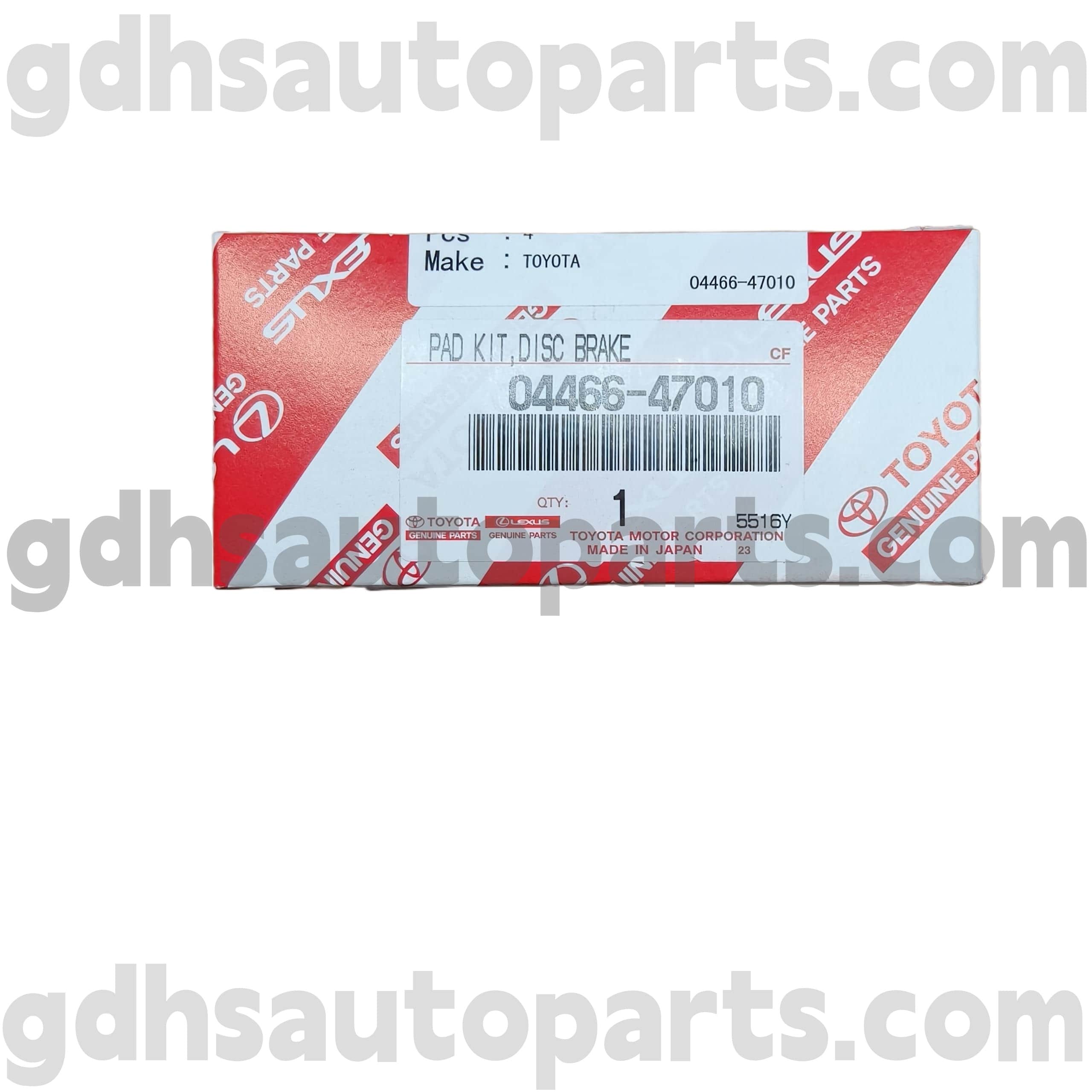 044666-47010 Toyota Bagian Genuine Bearings Rear Brake Pads Kanggo Prius, Corolla (China) Chassis Ora. Zze122 ZRE120