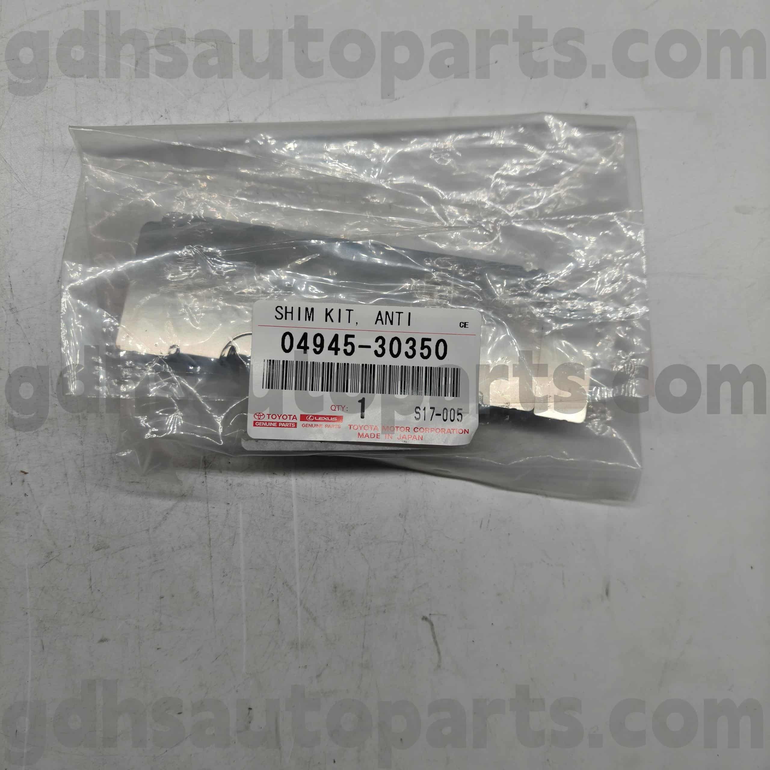 04945-30350 Toyota Bagéan Toyota Genuine Sound Brake Pads kanggo Lexus IS250 / 350, RC350300H / 200T, GS Series Chassis ora. Gse22 gr190 g